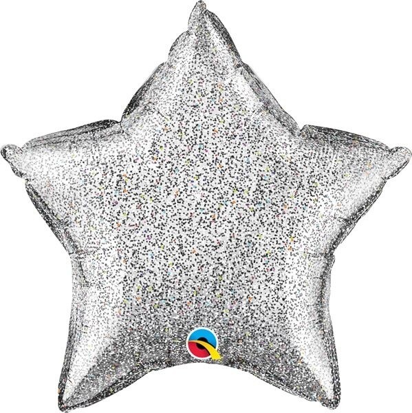 SILVER GLITTERGRAPHC 20&quot; STAR