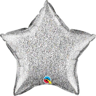 SILVER GLITTERGRAPHC 20&quot; STAR