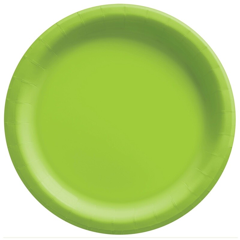 6 3/4&quot; Round Paper Plates, Mid Ct. - Kiwi