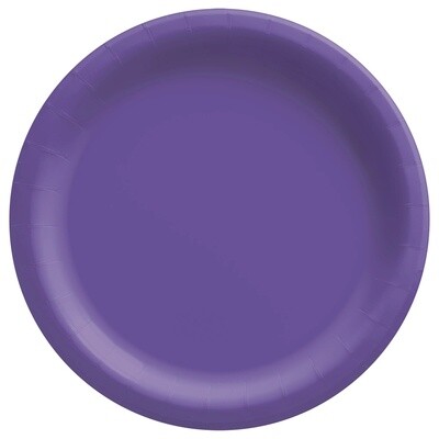 6 3/4" Round Paper Plates, Mid Ct. - Purple