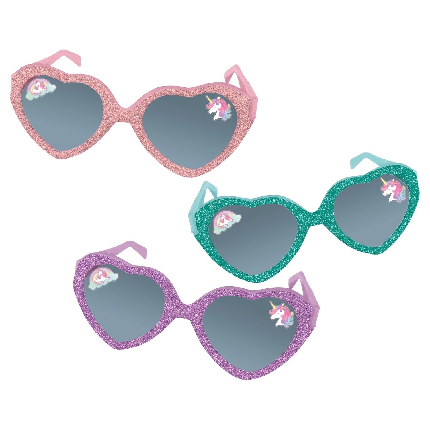 Enchanted Unicorn Glitter Glasses - 6 Pairs