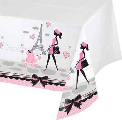 Tablecover - Party In paris (54&quot;x102&quot;) Plastic- Discontinued