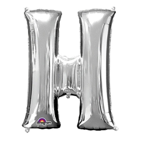 Foil Balloon-Letter H-Silver-34&#39;&#39;