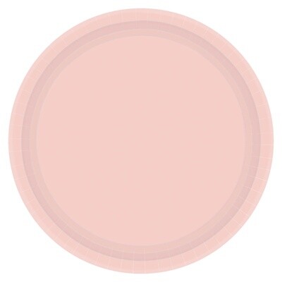 Pale Pink Value Round Paper Plates, 7&quot;