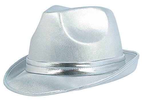 Fedora Hat-Silver-Fabric