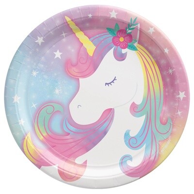 Enchanted Unicorn 7&quot; Round Plates