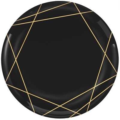 Premium 10 1/2&quot; Hs Gold Geo Plastic Plate