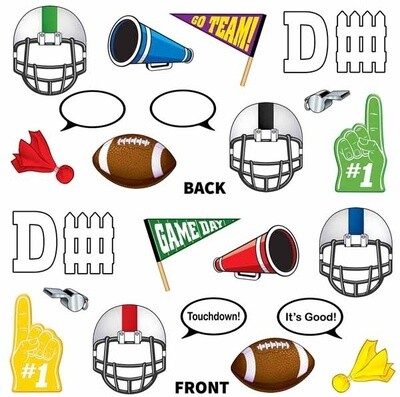 Football Photo Fun Sign 12/ PKG  2 Sided