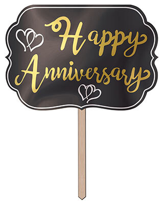 Foil Happy Anniversary Yard Sign