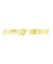 Banner - Gold - 80th Birthday - 7.75&quot;X5FT