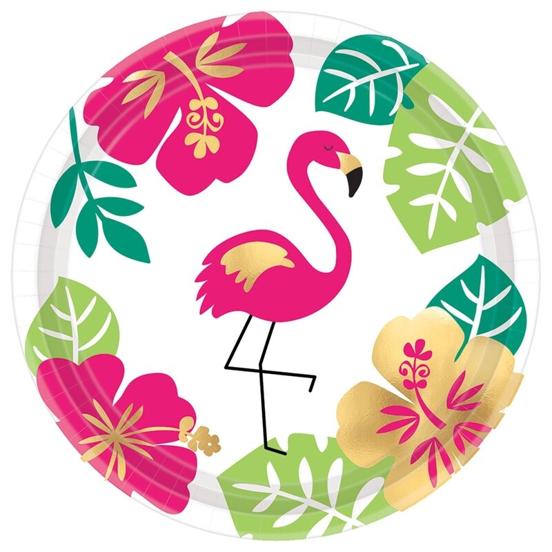 Aloha Round Metallic Round Plates, 7&quot;