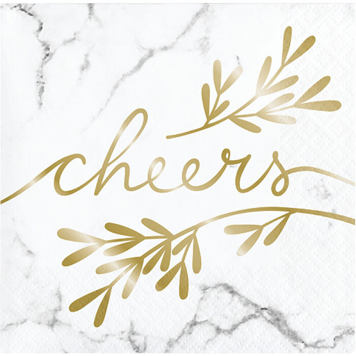 Napkins - BEV - Gold Leaf Cheers - 24PCS - 3 PLY