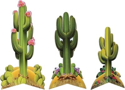 3 - D Cactus Centerpieces - 3 PCS