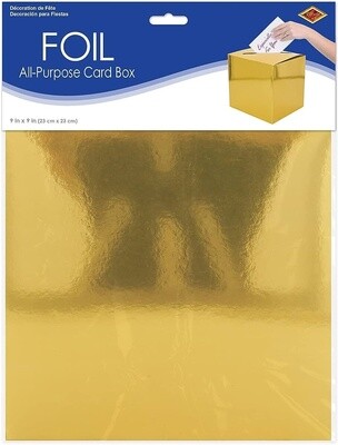 Foil All Purpose Card Box - Gold - 9&quot;X9&quot;