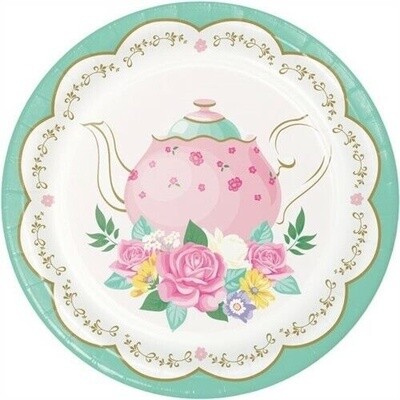 Plates - BEV - Floral Tea Party - 7&quot; - 8 PCS