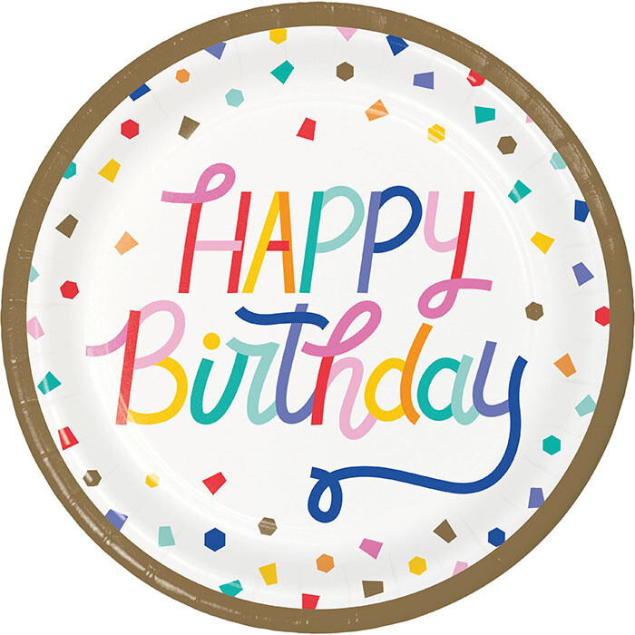 Plates - LN - Birthday Confetti - 9&quot; - 8PCS