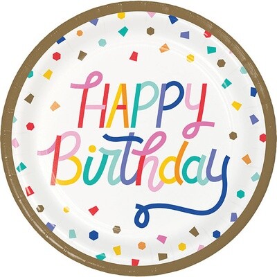 Plates - LN - Birthday Confetti - 9&quot; - 8PCS