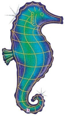 Foil Balloon - Glitter Sea Horse - 32&quot; - Super Shape