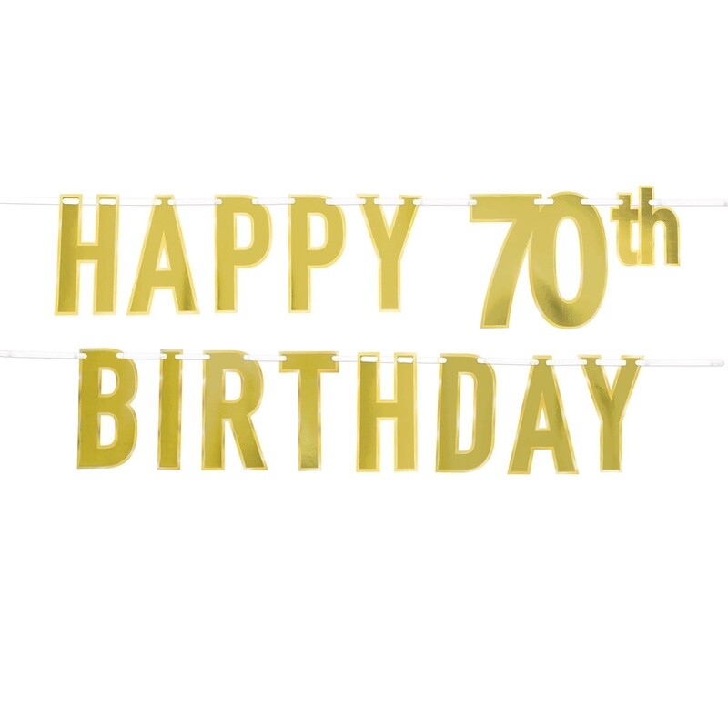 Banner - Gold - 70th Birthday - 7.75&quot;X5FT
