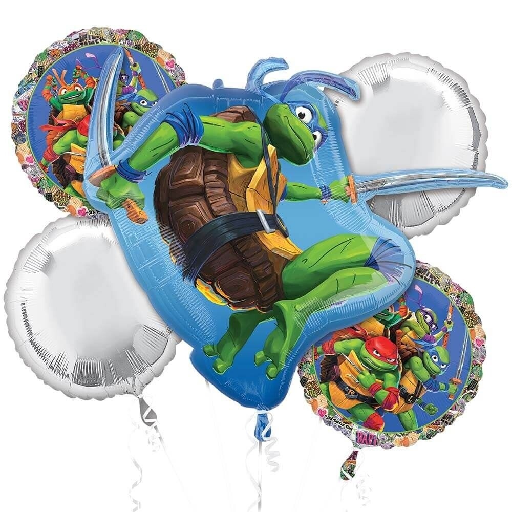 Foil Balloon Bouquet - TMNT Mutant Mayhem - 5pkg