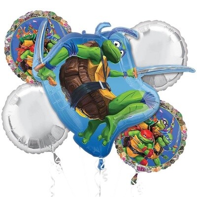 Foil Balloon Bouquet - TMNT Mutant Mayhem - 5pkg