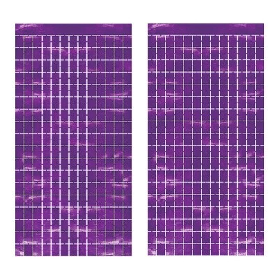 Metallic Square Curtain Purple - 6.5FT