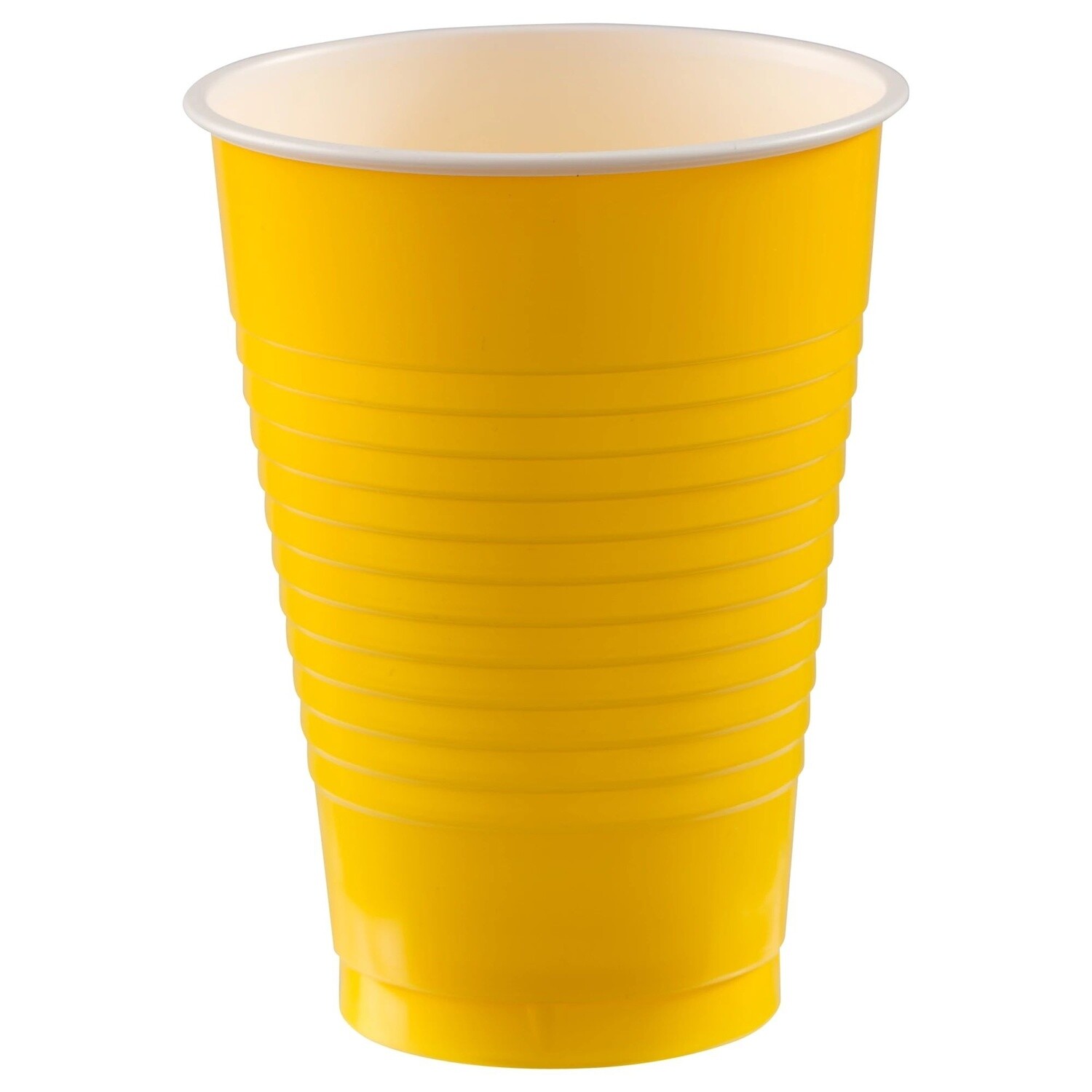 12 oz. Plastic Cups, Mid Ct. - Yellow Sunshine - 20 PCS