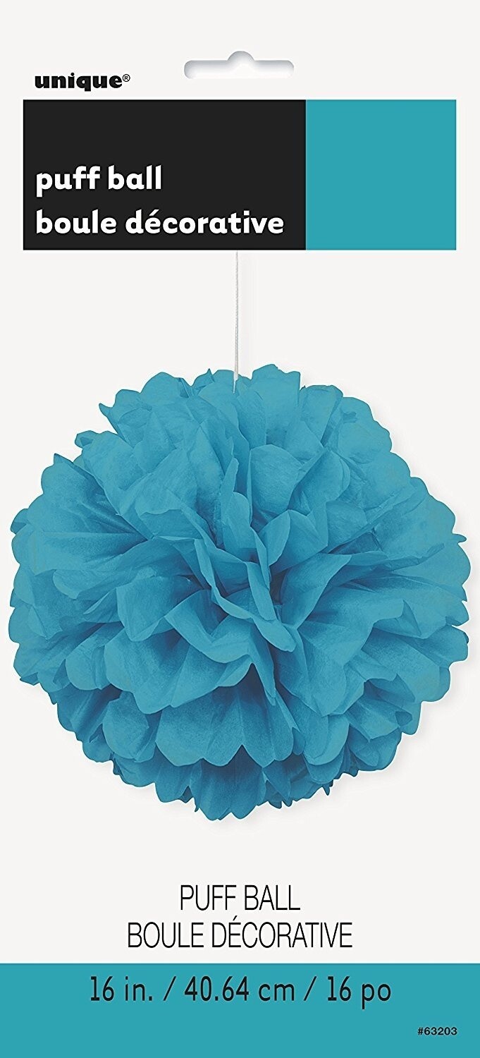 Puff Ball-Teal-Paper-16&quot;