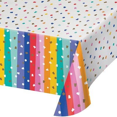 TableCover - Rainbow Confetti - 54&#39;X102&quot;