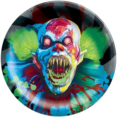 Halloween Plates- Creepy Carnival Blacklight 6 3/4&quot;