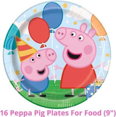 Plates - LN - Peppa Pig - 21.9&quot; - 8 PCS