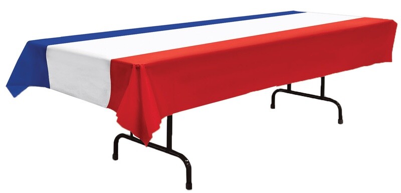 Table Cover - Patriotic - Plastic - Red-White-Blue