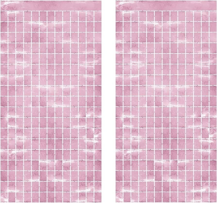 Metallic Square Curtain Pink - 6.5FT