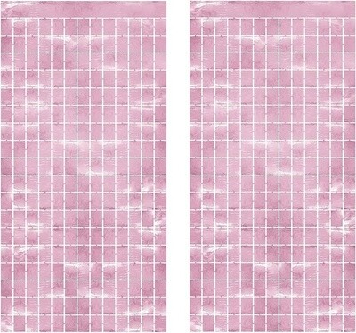 Metallic Square Curtain Pink - 6.5FT
