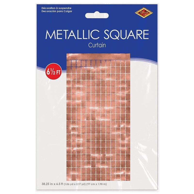 Metallic Square Curtain Rose Gold - 6.5FT