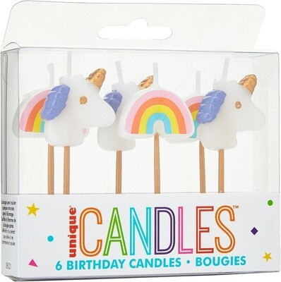 Candles - Unicorn Rainbow - 6PCS