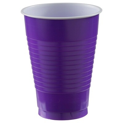 Cups - 12 oz. Plastic Cups, Mid Ct. - New Purple - 20PCS