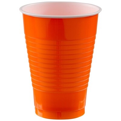 12 oz. Plastic Cups, Mid Ct. - Orange Peel - 20 PCS