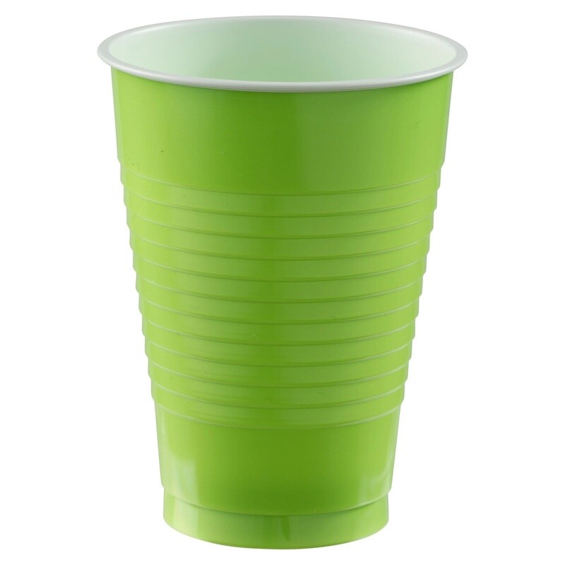 Cups - 12 oz. Plastic Cups, Mid Ct. - Kiwi - 20PCS