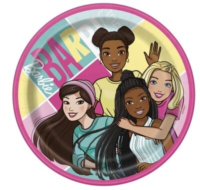 Plates - BEV -  Barbie - 6.75&quot; - 8PCS