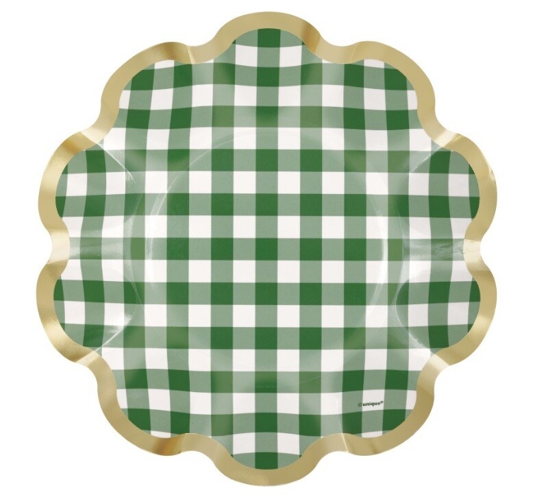 Plates - LN - Garden Party Plaid - 8.25&quot; - 8PCS