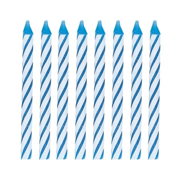 Candles - Blue Spiral - 24PCS