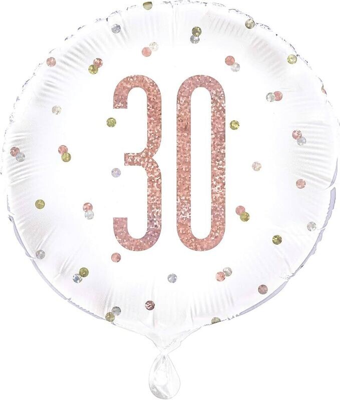 Foil Balloon-Standard-30th Birthday-Glitz Rose Gold-18&quot;