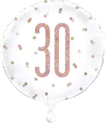 Foil Balloon-Standard-30th Birthday-Glitz Rose Gold-18&quot;
