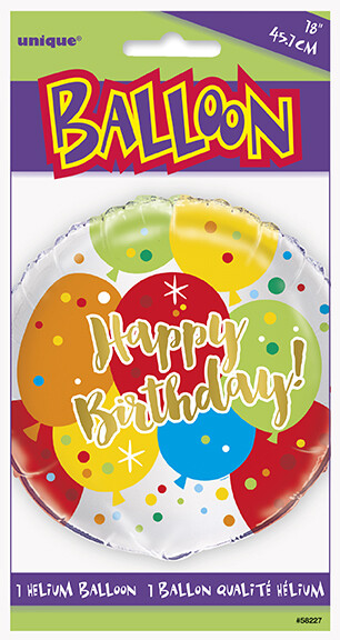 Foil Balloon - Happy Birthday Balloons - 18&quot;