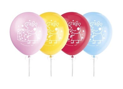 Latex Balloons - Peppa Pig - 8pkg