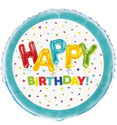 Foil Balloon - Happy Birthday Balloons - 18&#39;&#39;