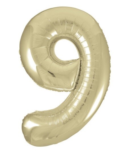 Foil Balloon - Gold # 9 - 34&quot;