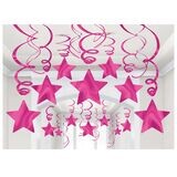 Swirl Decorations - Hot Pink Stars (30 pcs)