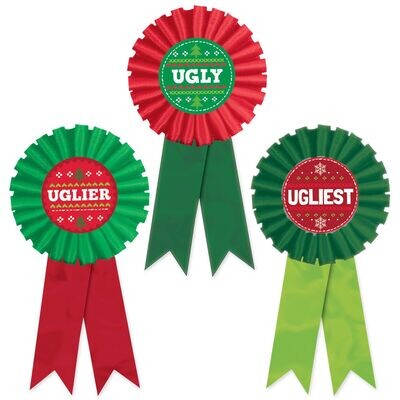 Christmas - Ugly Sweater Contest Award Ribbon - Multi Pack